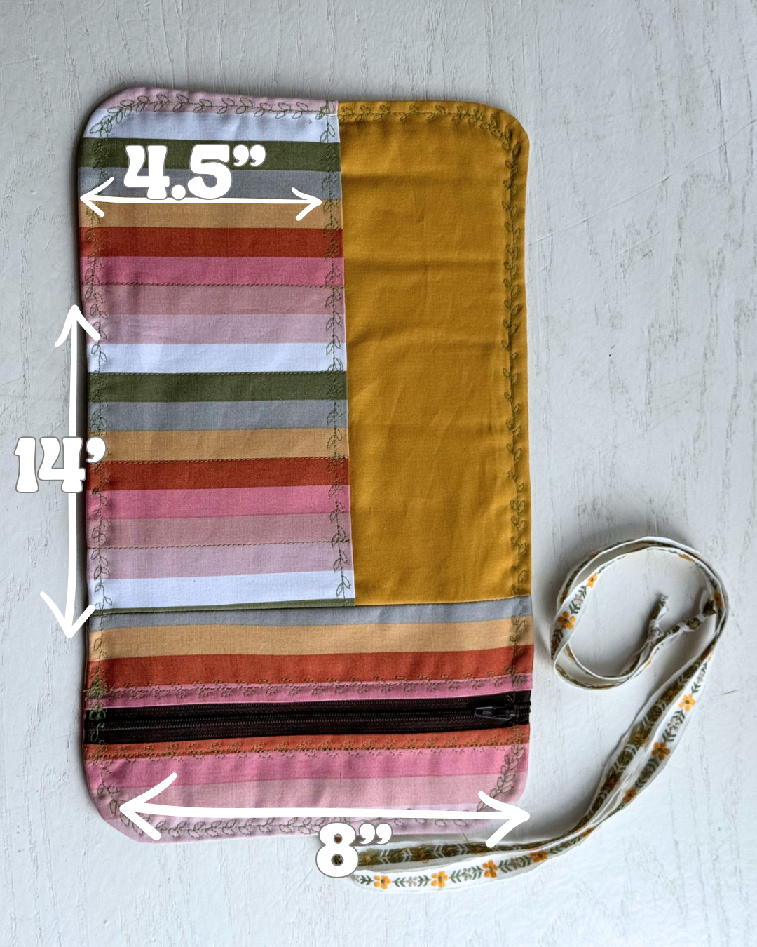Colorful Stripe Crochet Hook Roll-up Case
