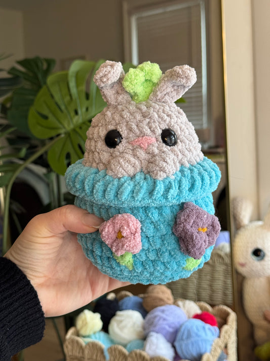 Bunny in a flower pot plushie
