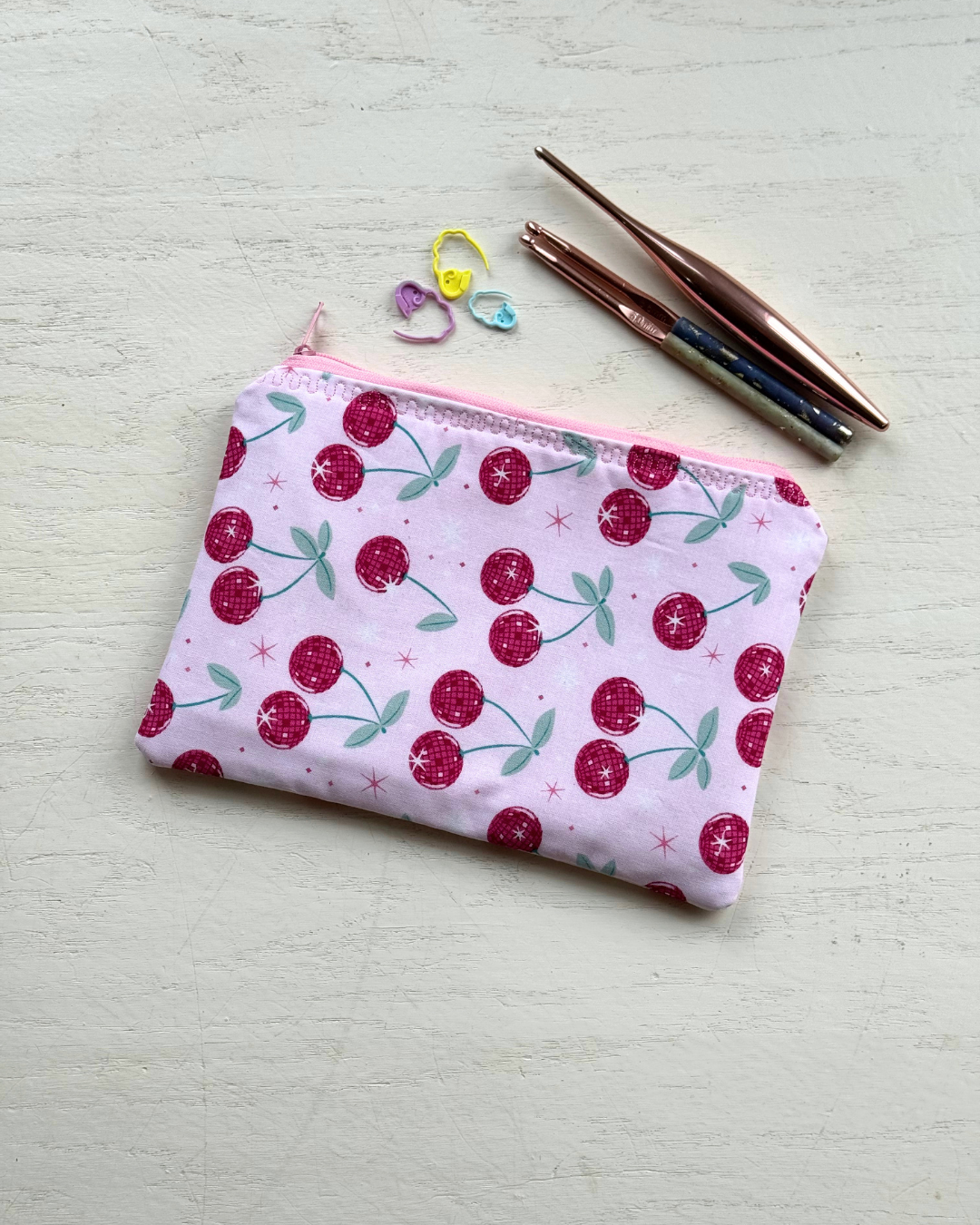 Disco Cherries Zipper Pouch