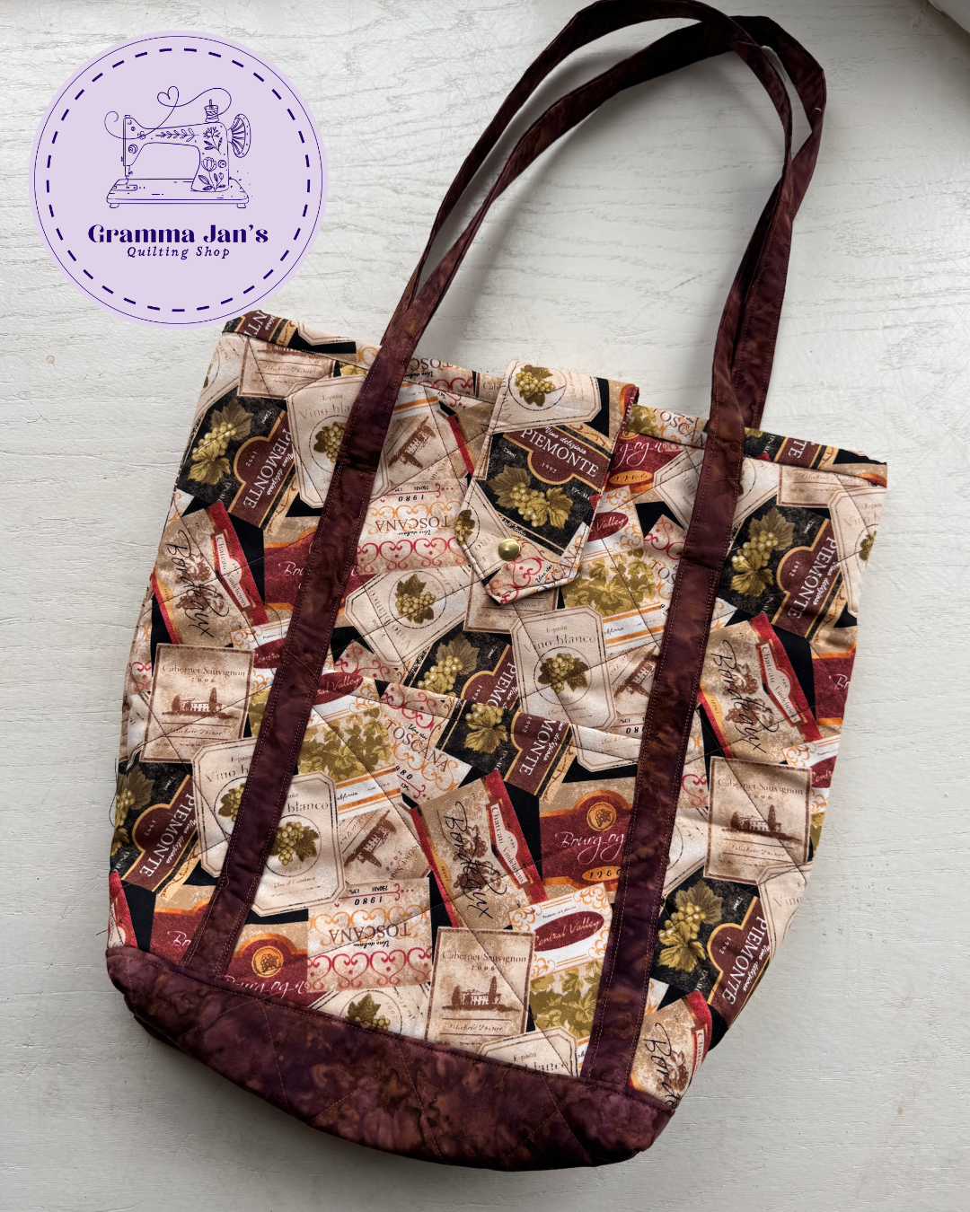 Vintage Wine Label Market bag