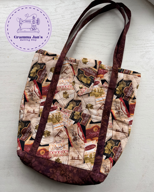 Vintage Wine Label Market bag