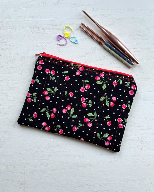 Black Cherries Zipper Pouch