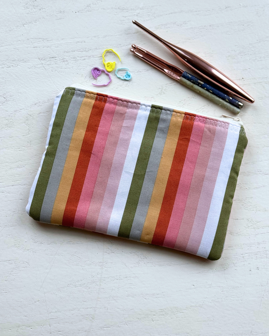 Rainbow Striped Zipper Pouch