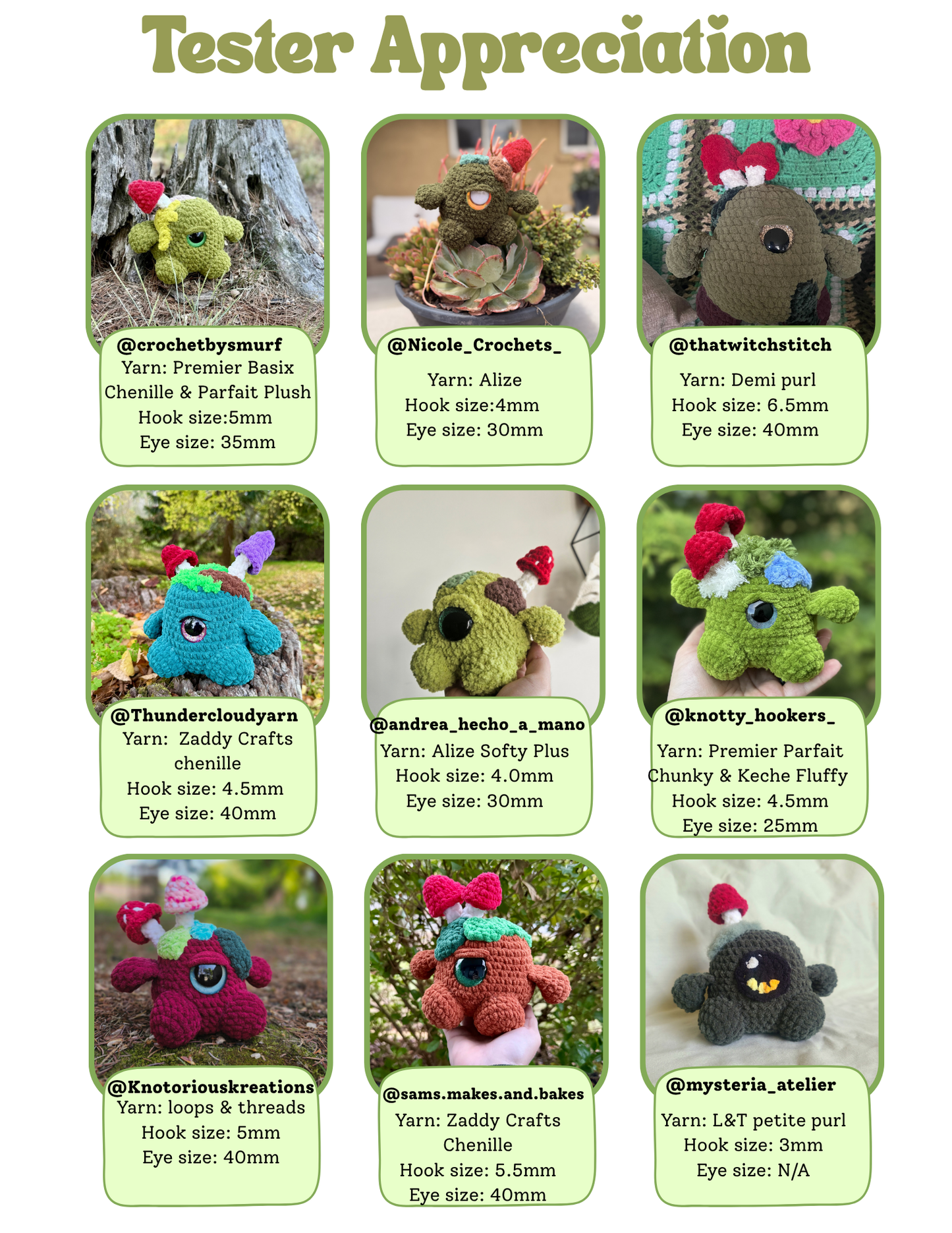 lil' Moss Monster Digital PDF Pattern