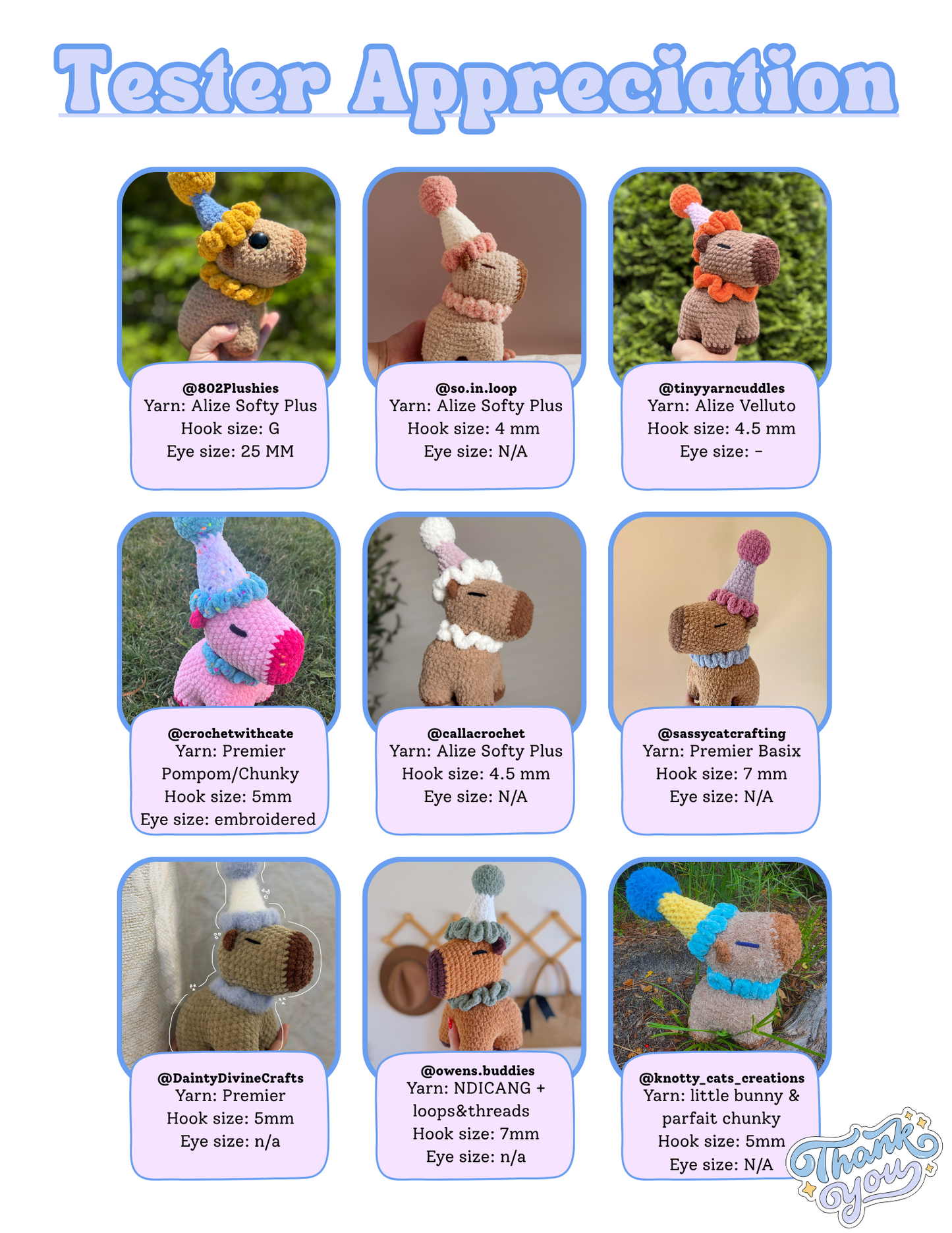 Party Capybara Digital PDF Pattern