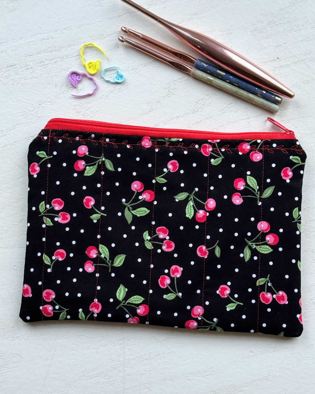 Black Cherries Zipper Pouch