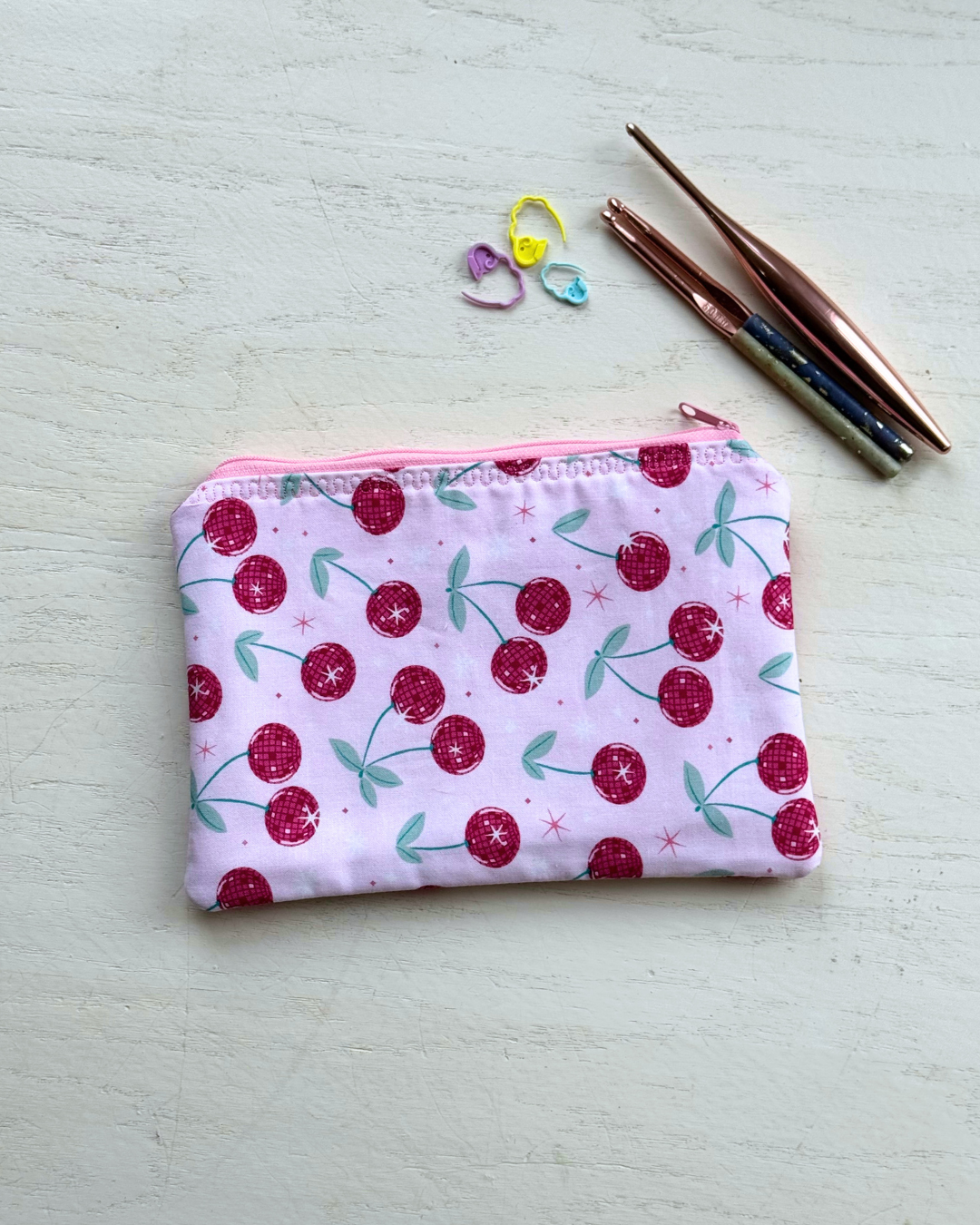 Disco Cherries Zipper Pouch