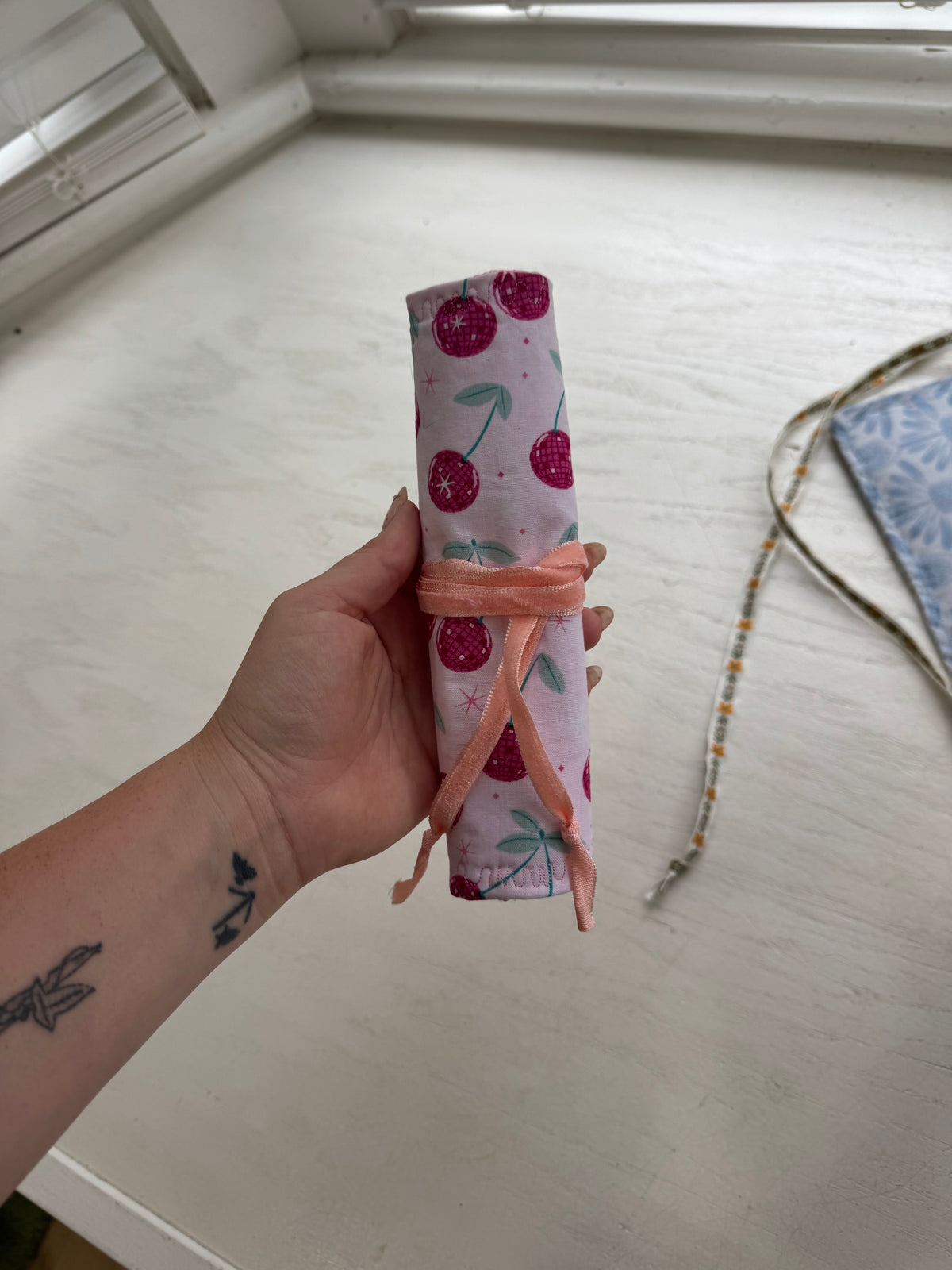 Disco Cherries crochet Roll