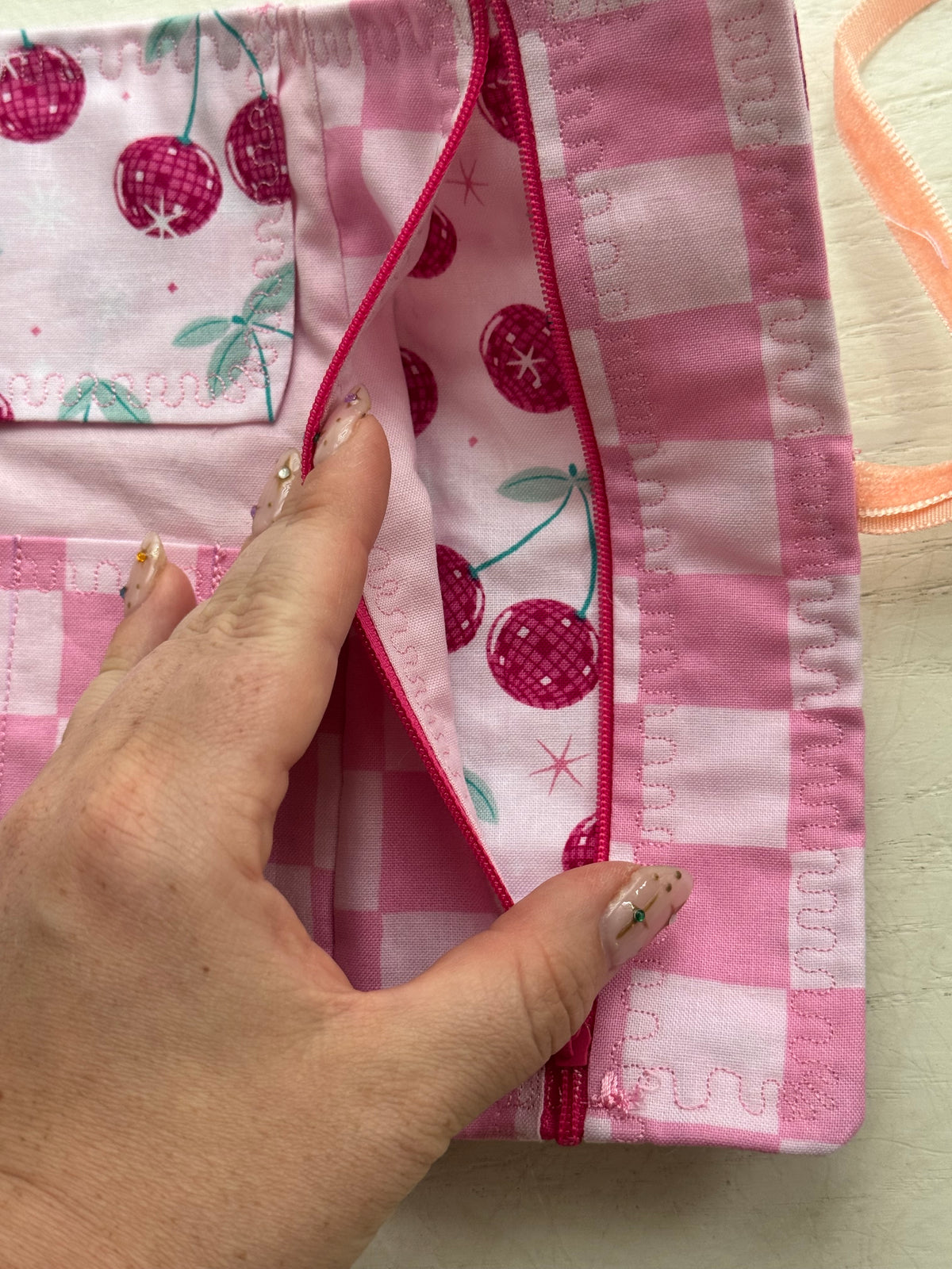 Disco Cherries crochet Roll