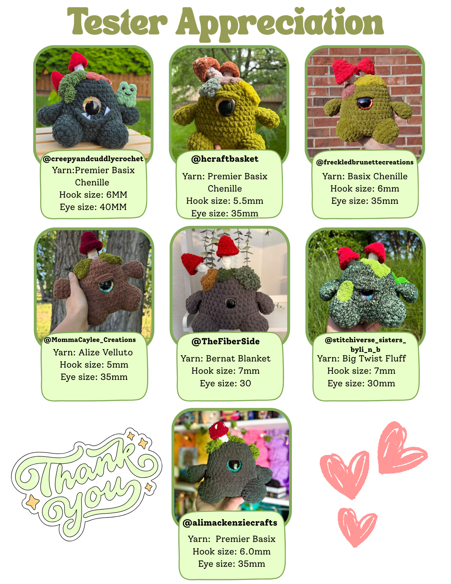 lil' Moss Monster Digital PDF Pattern