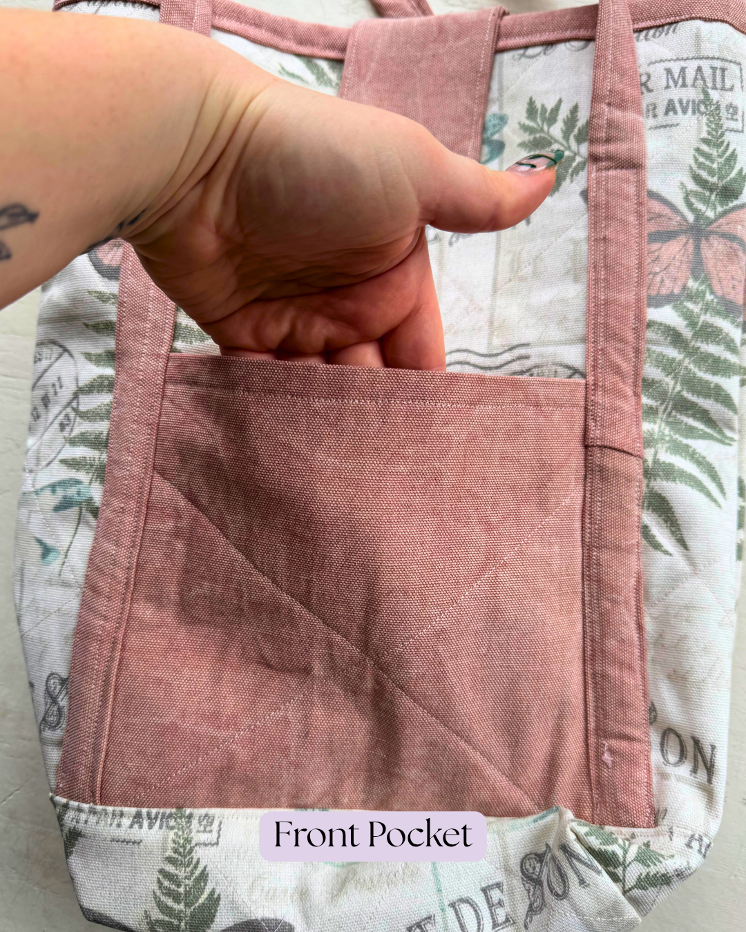 Canvas Moth & Fern Market bag