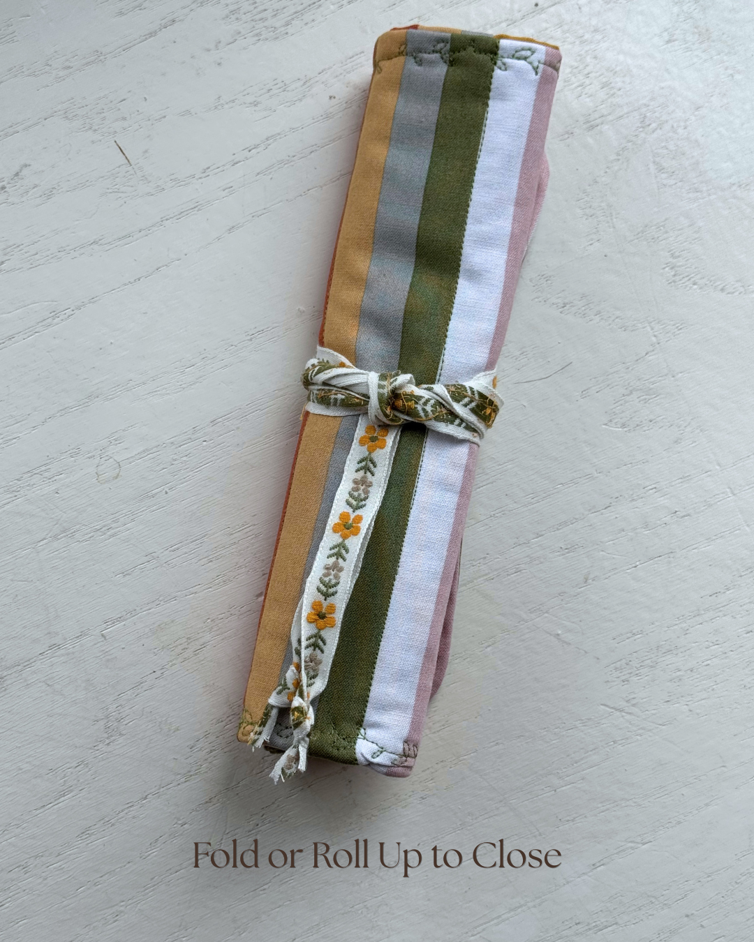 Colorful Stripe Crochet Hook Roll-up Case