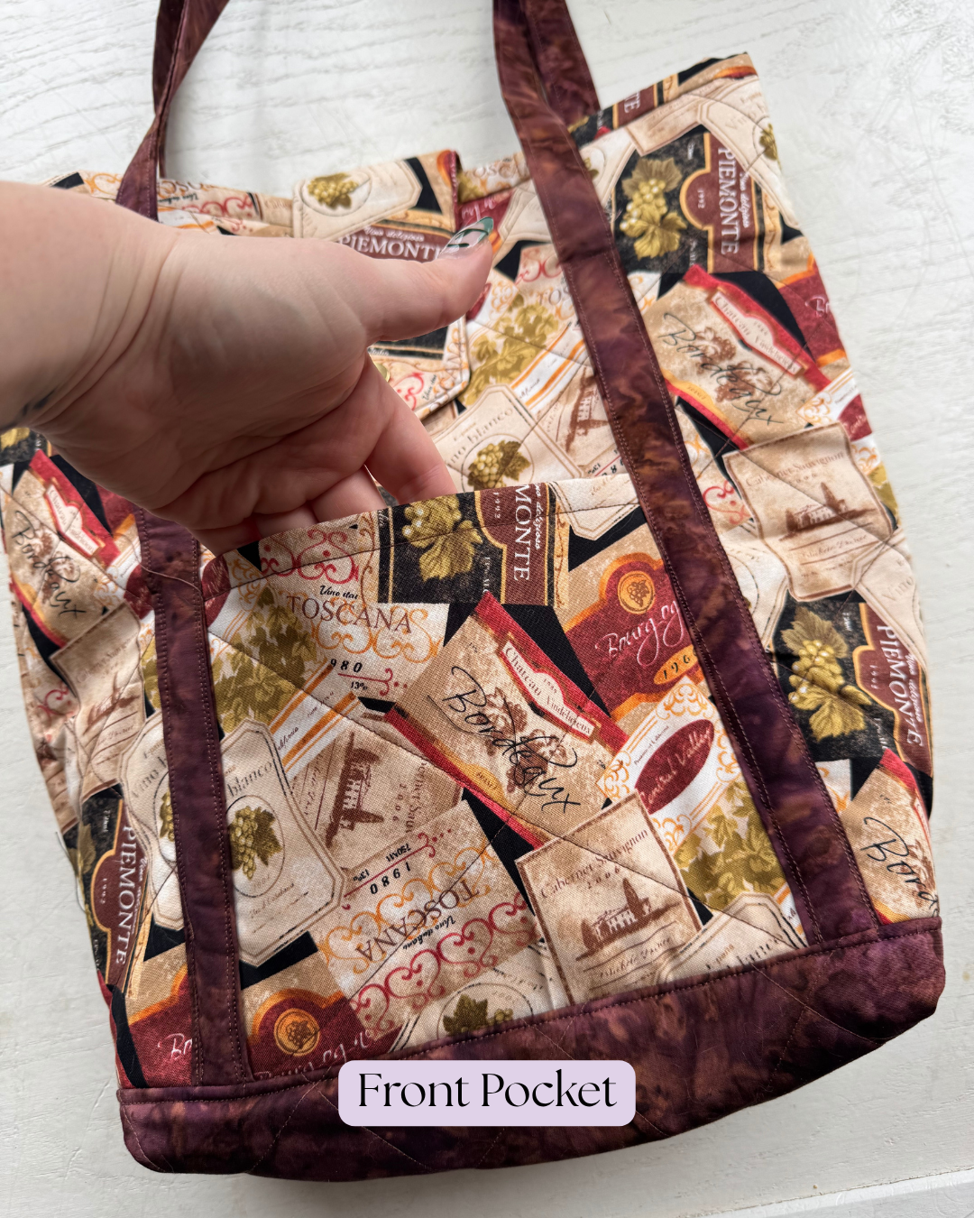 Vintage Wine Label Market bag