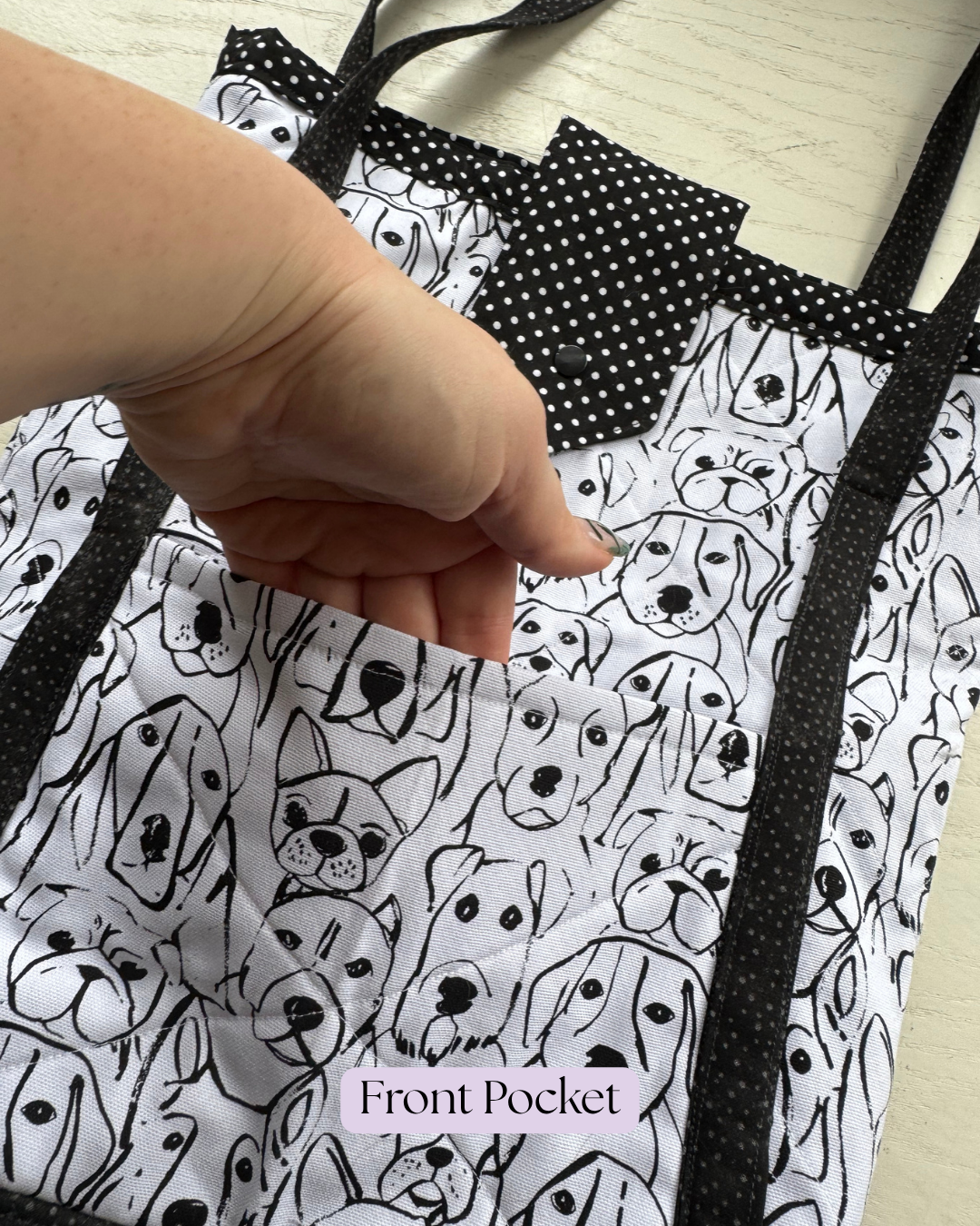 Black & White Dog Market bag