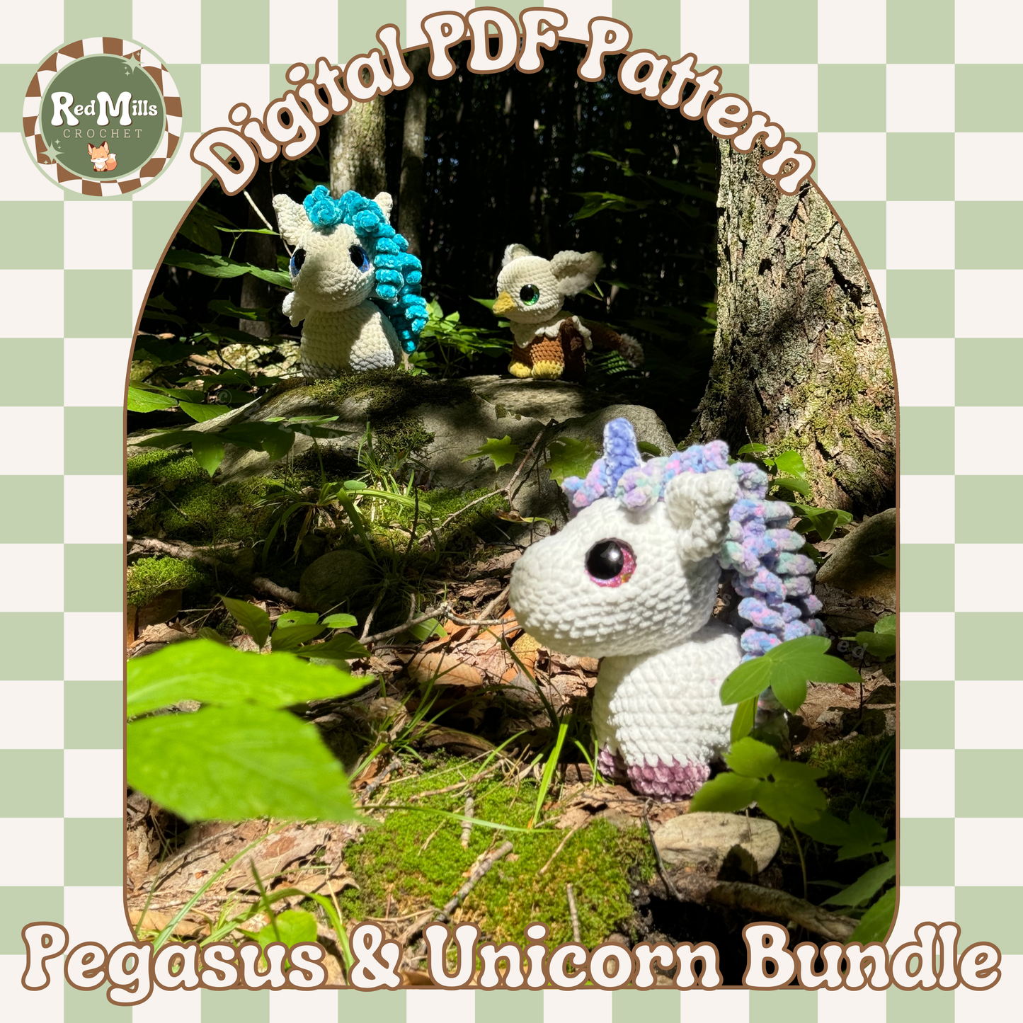 Chibi Unicorn & Pegasus crochet pattern bundle