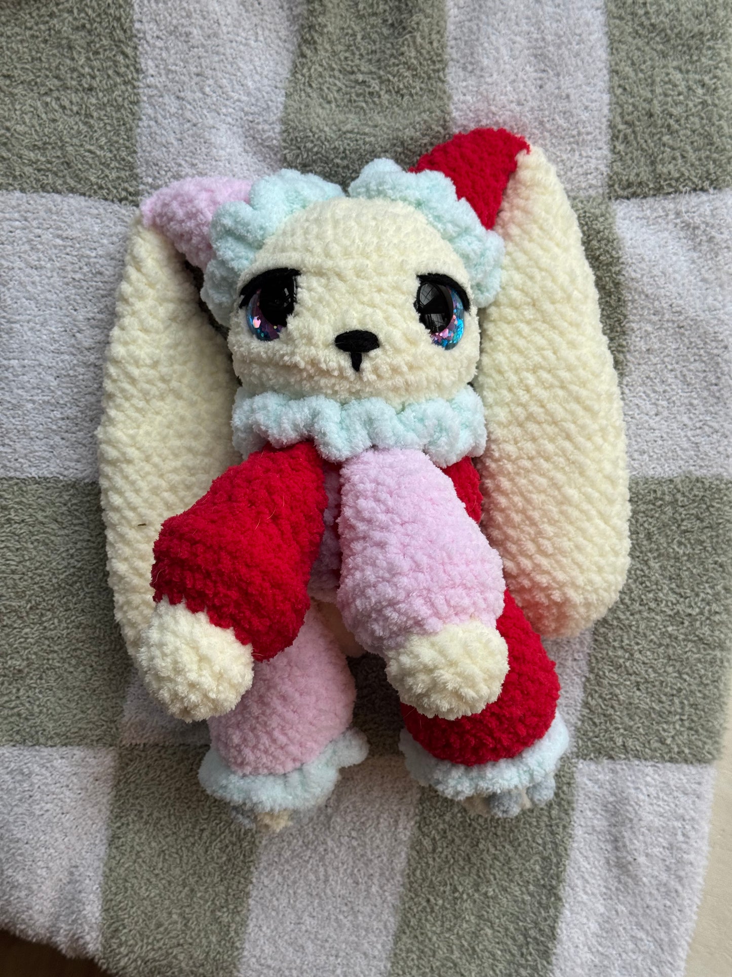 Junie the jester bunny plushie
