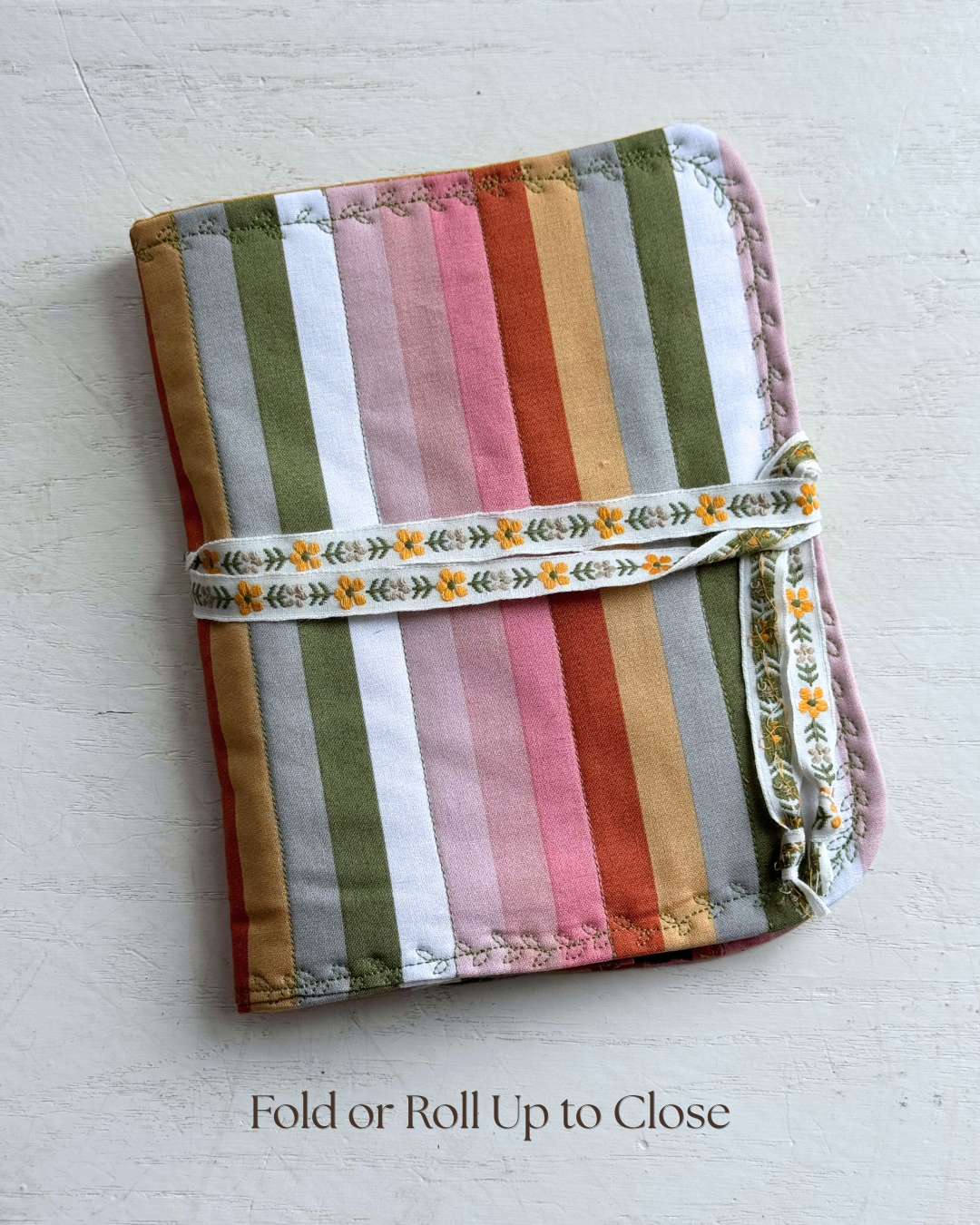 Colorful Stripe Crochet Hook Roll-up Case