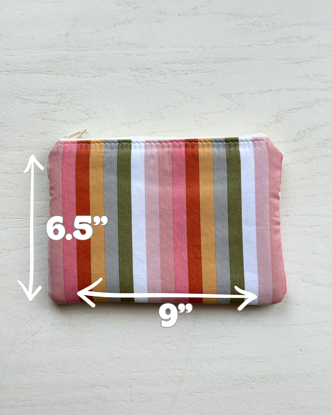 Rainbow Striped Zipper Pouch
