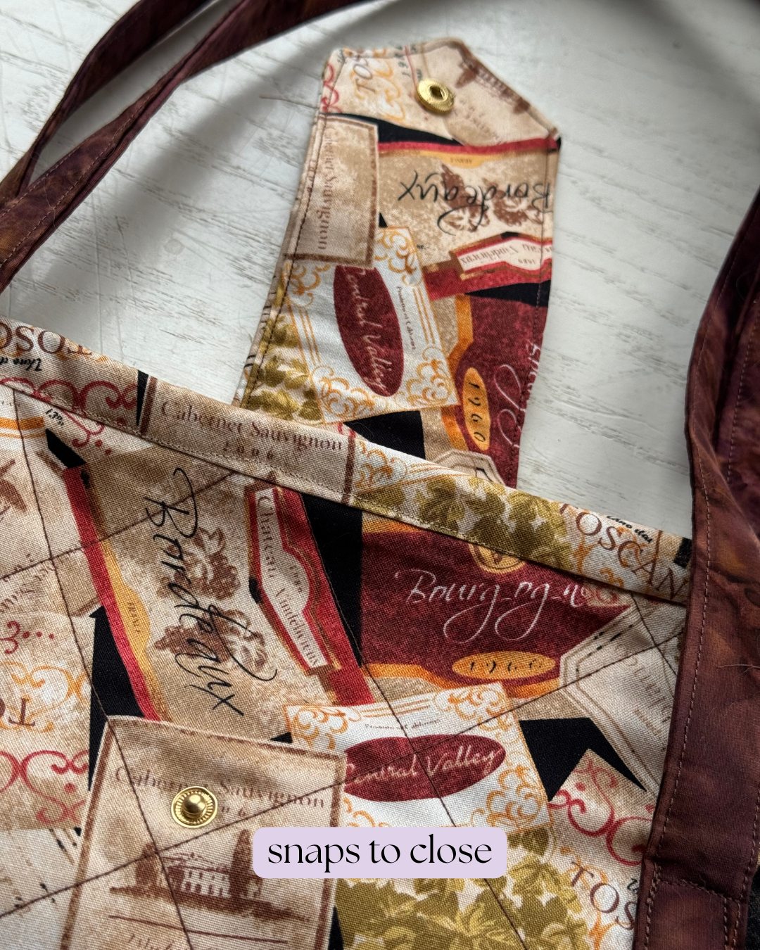 Vintage Wine Label Market bag