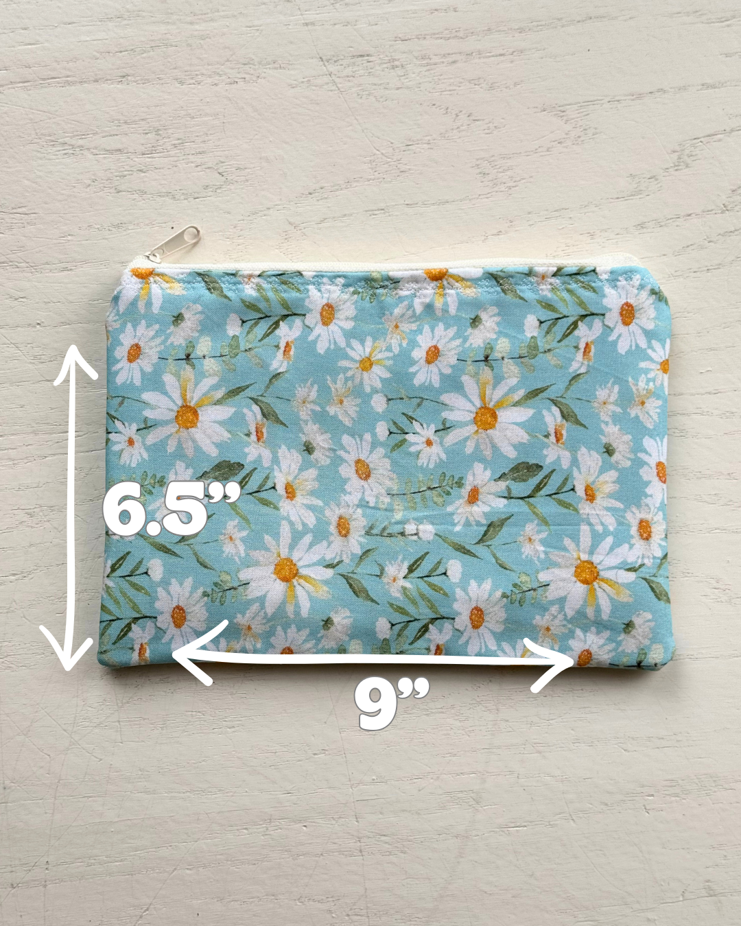 Daisies & Stripes Zipper Pouch
