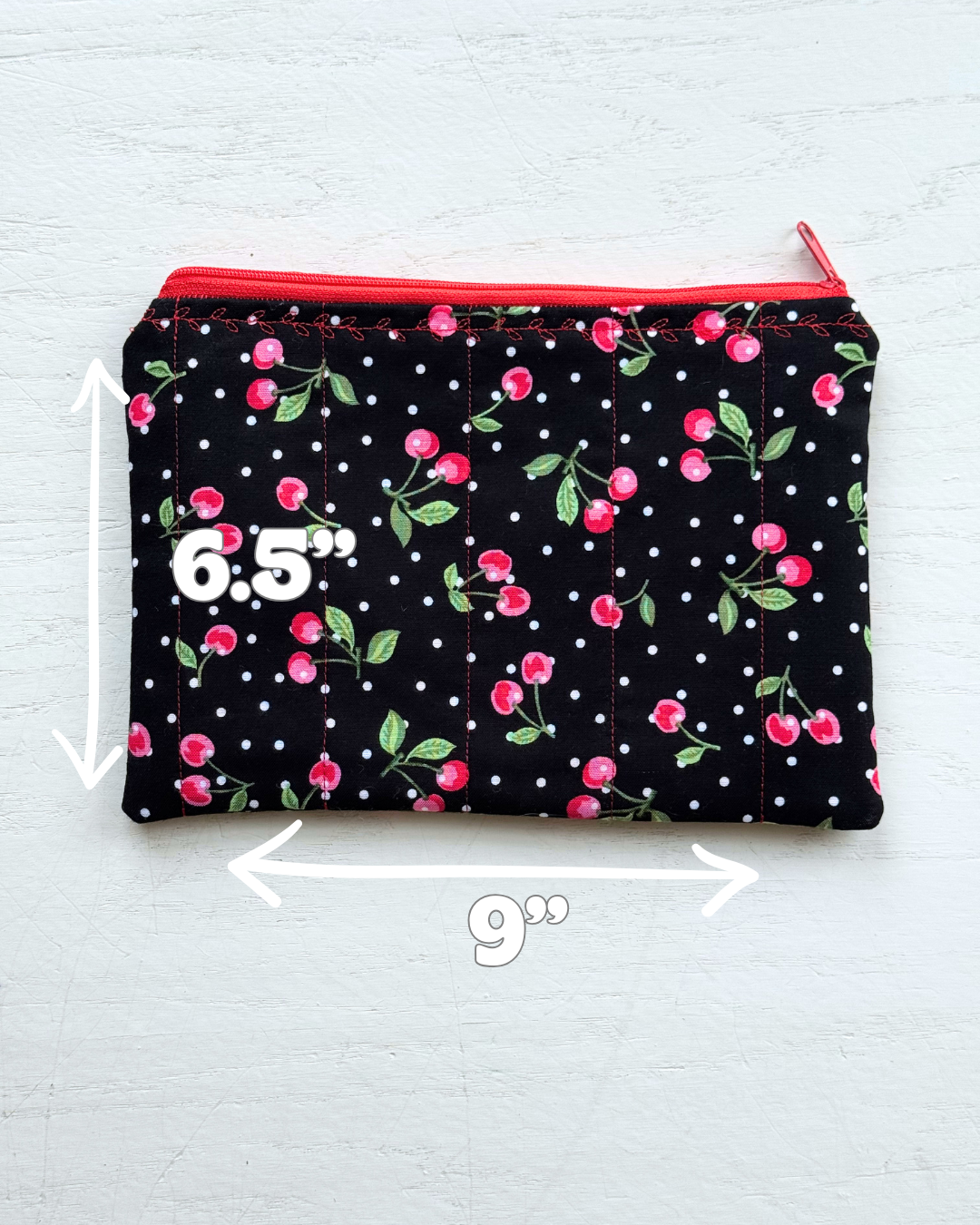 Black Cherries Zipper Pouch