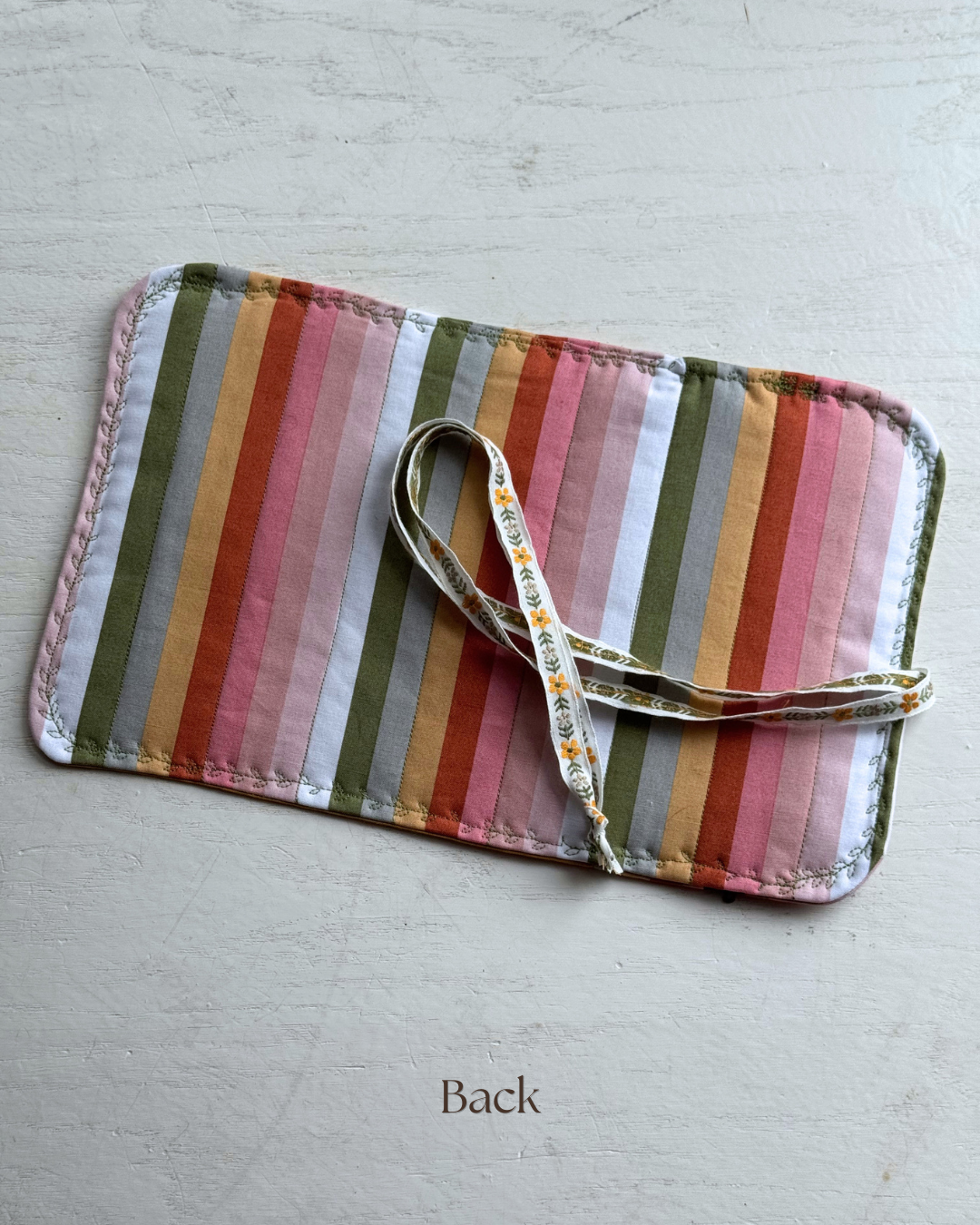 Colorful Stripe Crochet Hook Roll-up Case