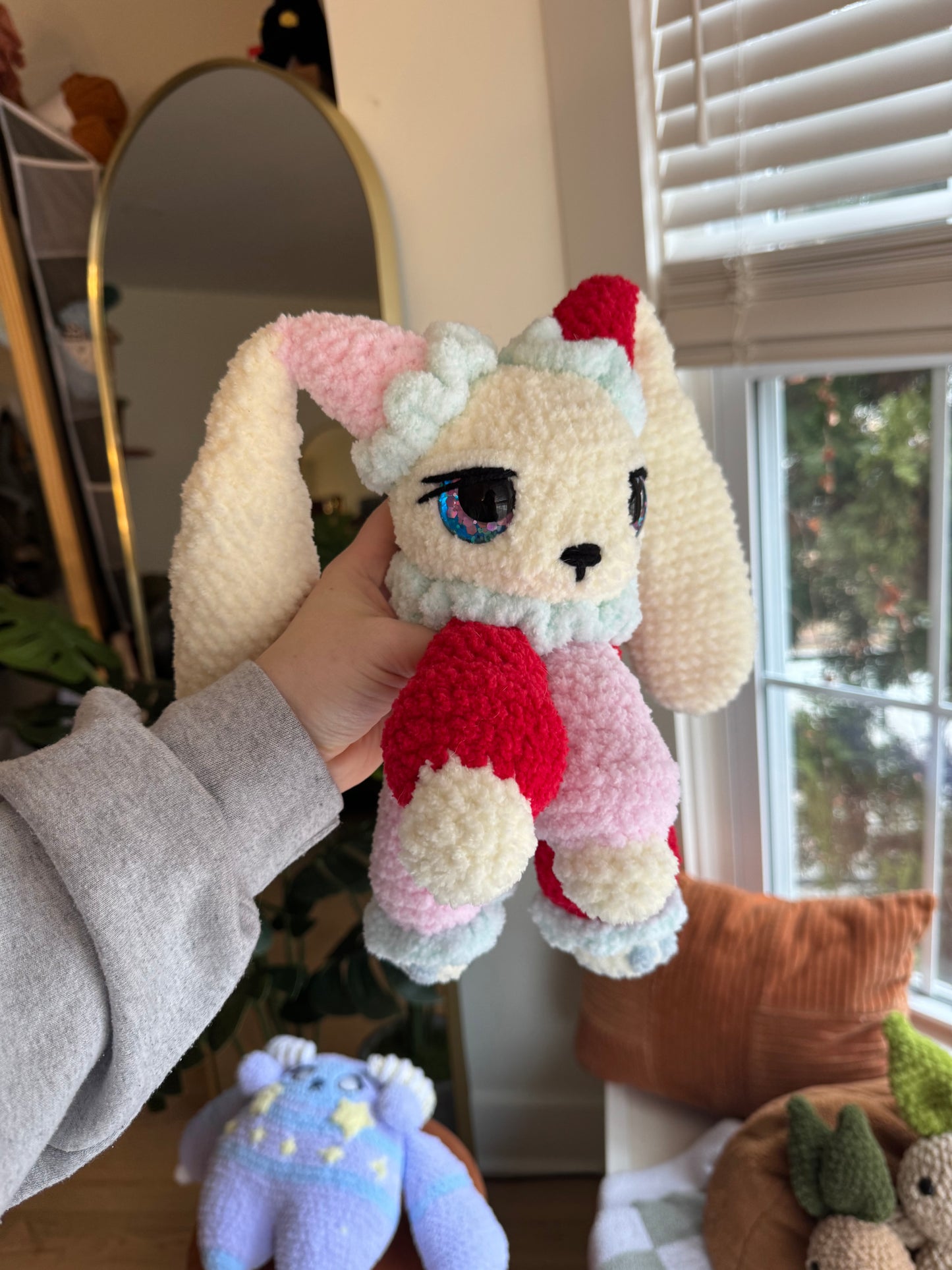 Junie the jester bunny plushie