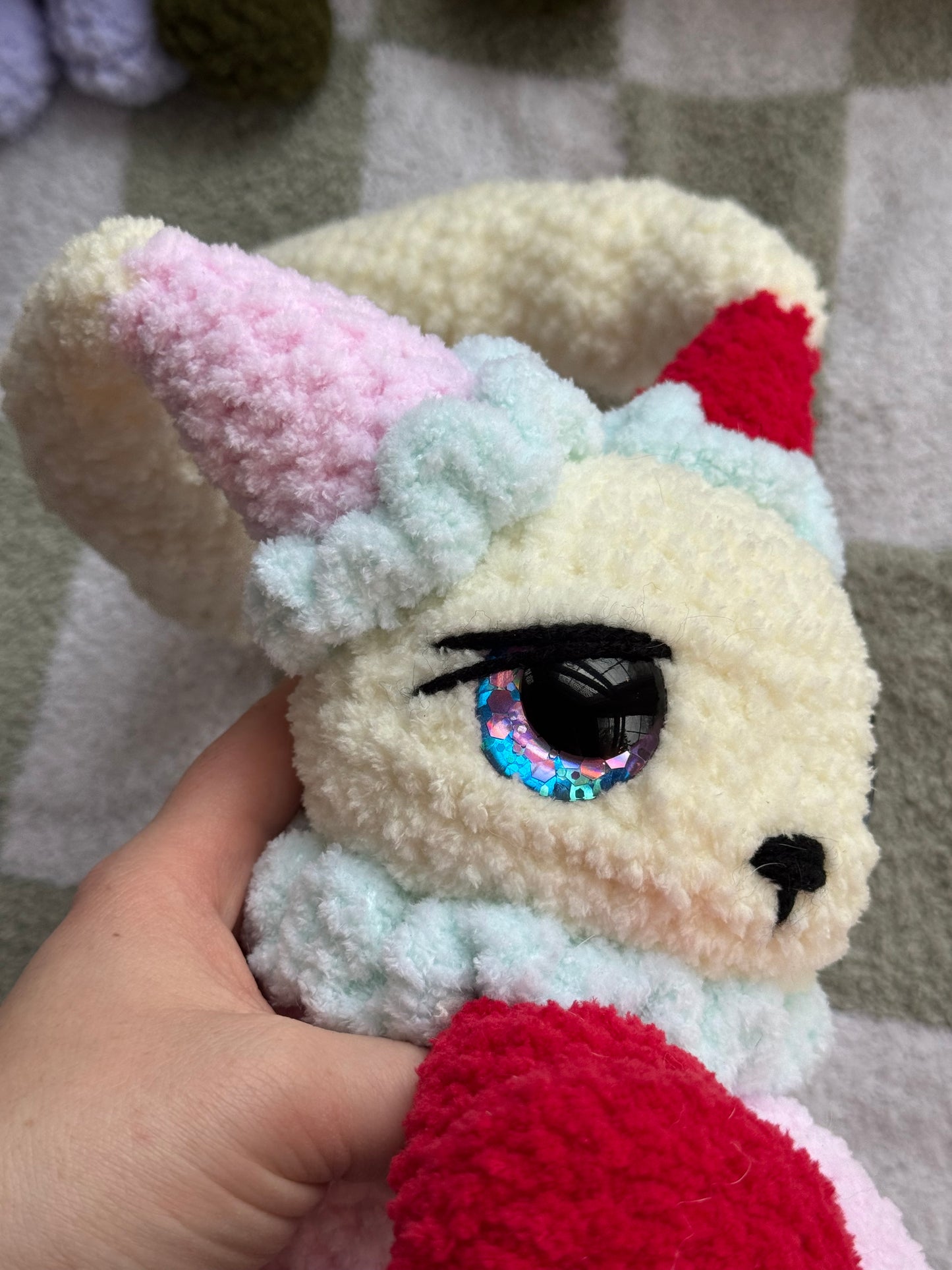 Junie the jester bunny plushie
