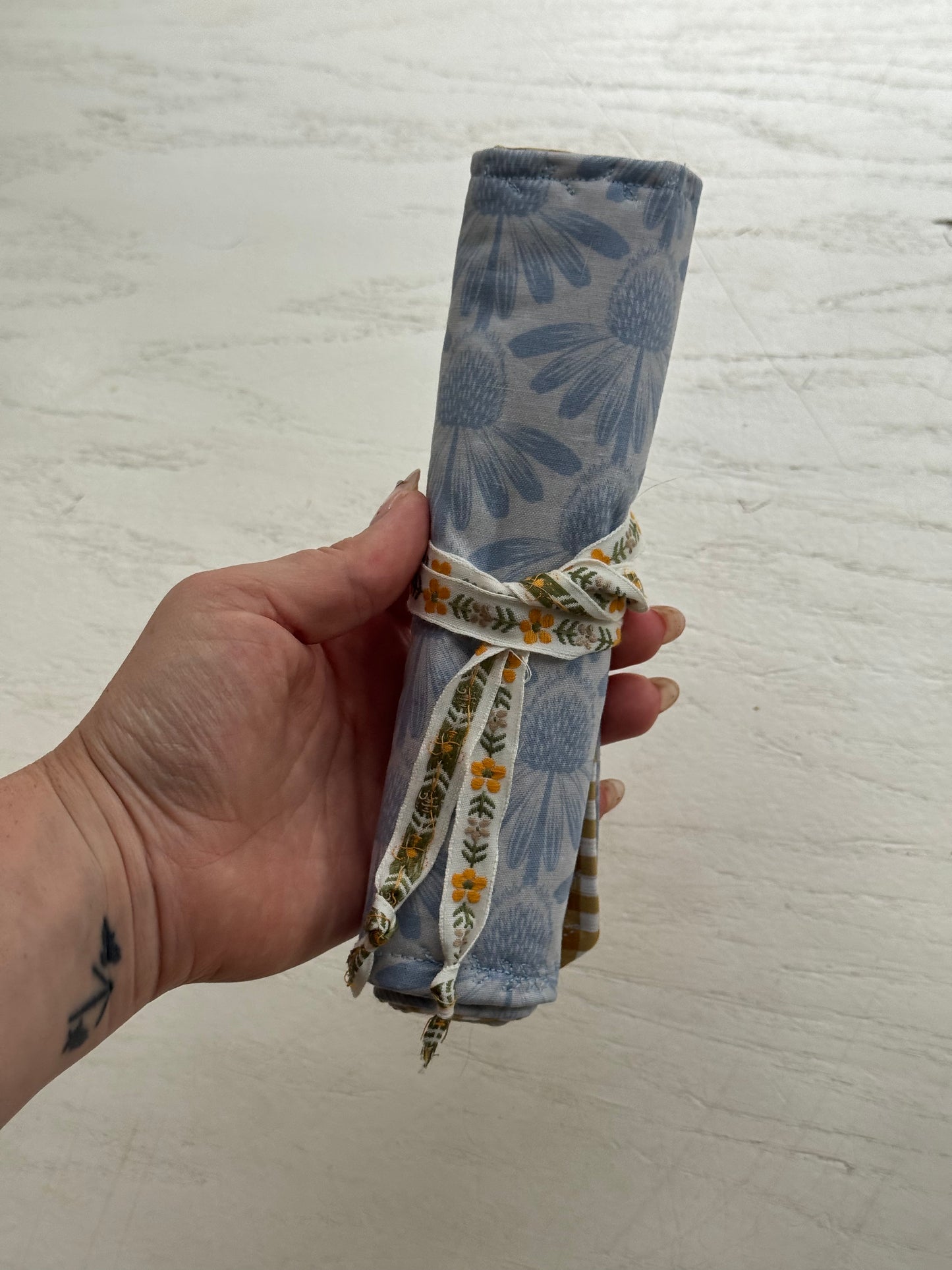 Cornflower blue crochet Roll