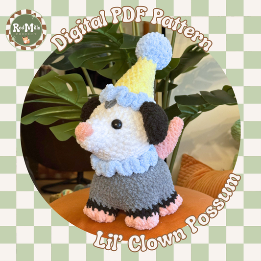 Lil' Clown Possum Digital PDF Pattern