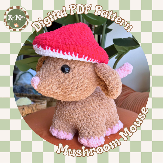 Mushroom Mouse Digital PDF Pattern