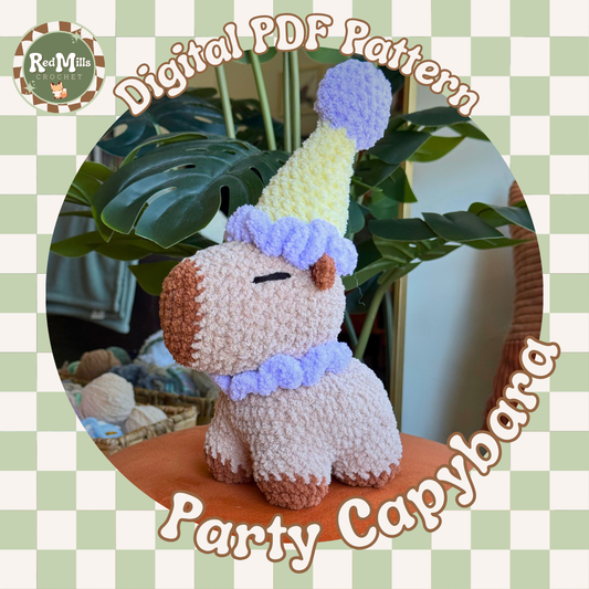 Party Capybara Digital PDF Pattern