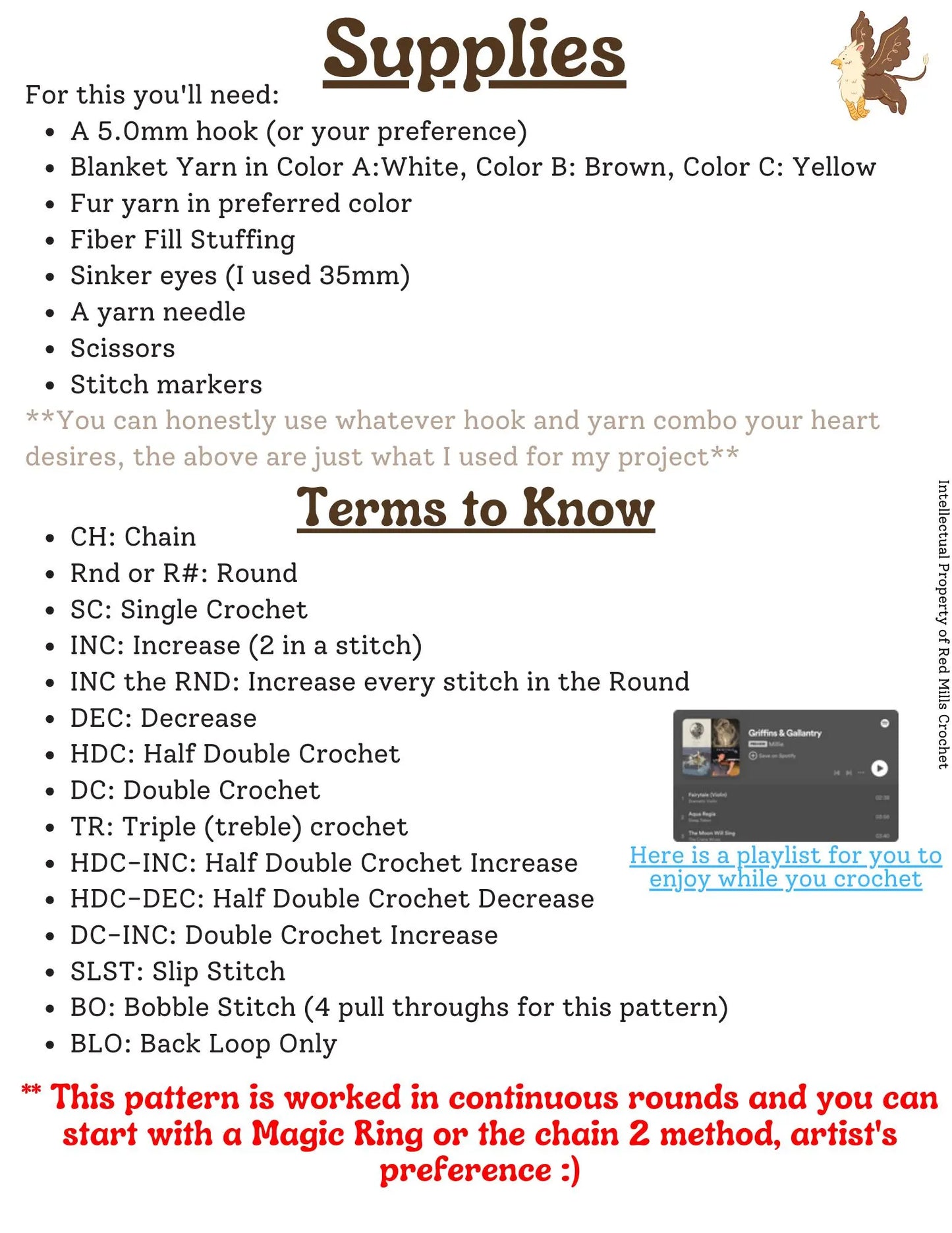 Gawain the Griffin Snuggler digital pdf crochet pattern