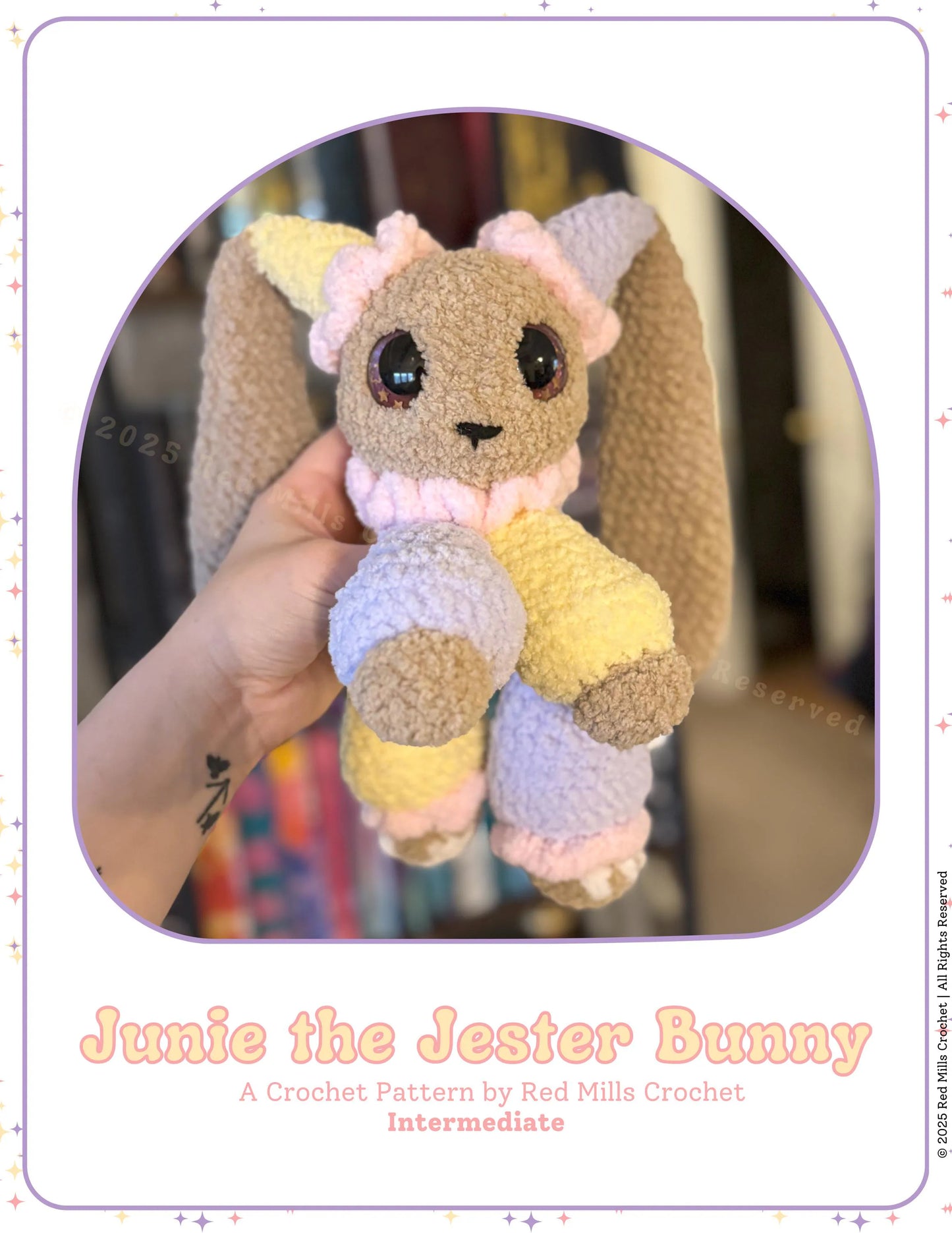 Junie the Jester Bunny Digital PDF Pattern