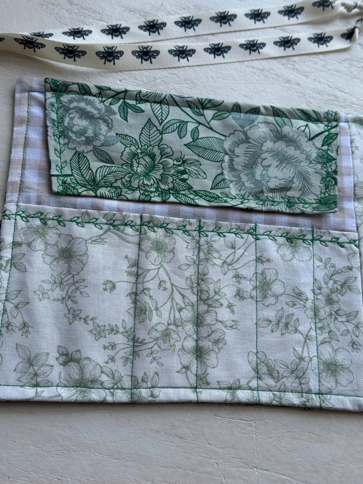 Green Garden Bees Crochet Roll
