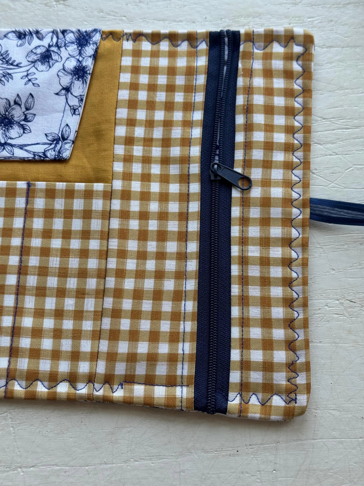 Flowery Gingham Crochet Roll