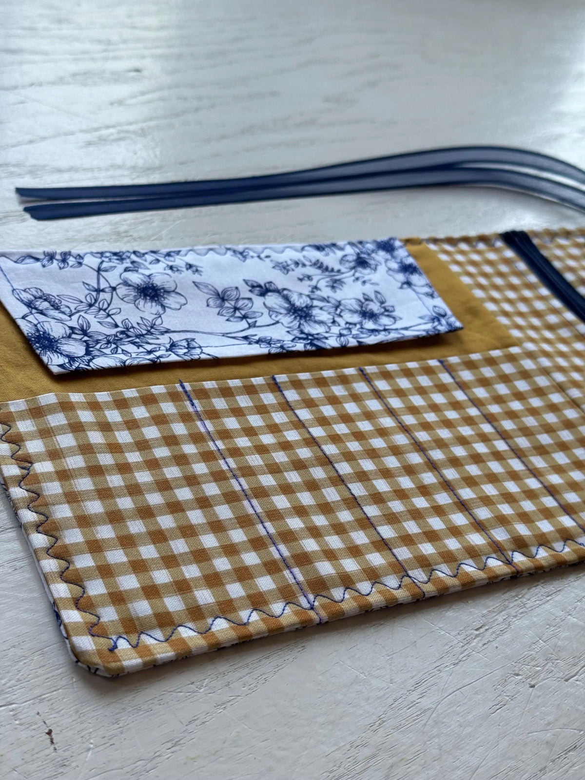 Flowery Gingham Crochet Roll