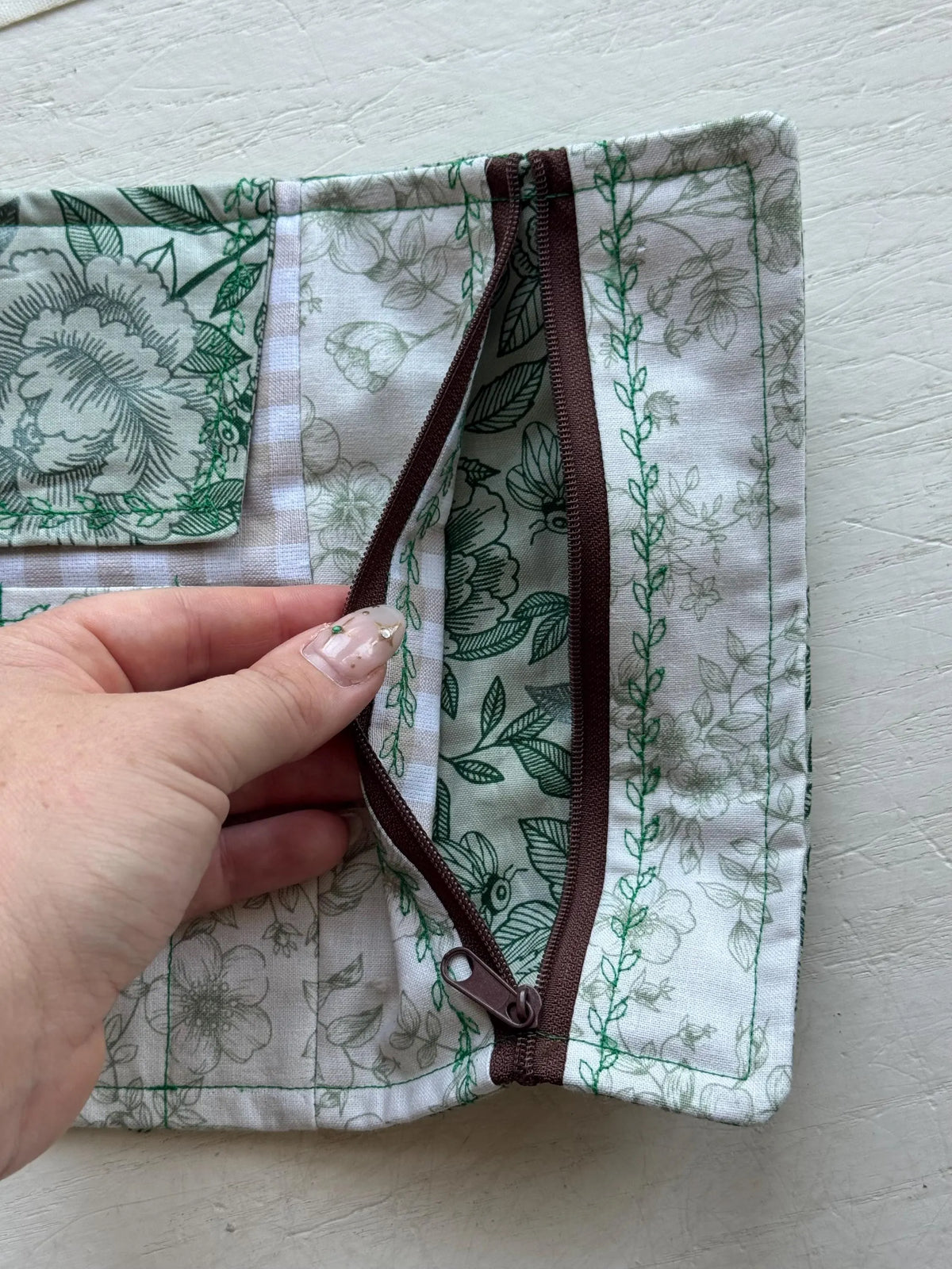 Green Garden Bees Crochet Roll