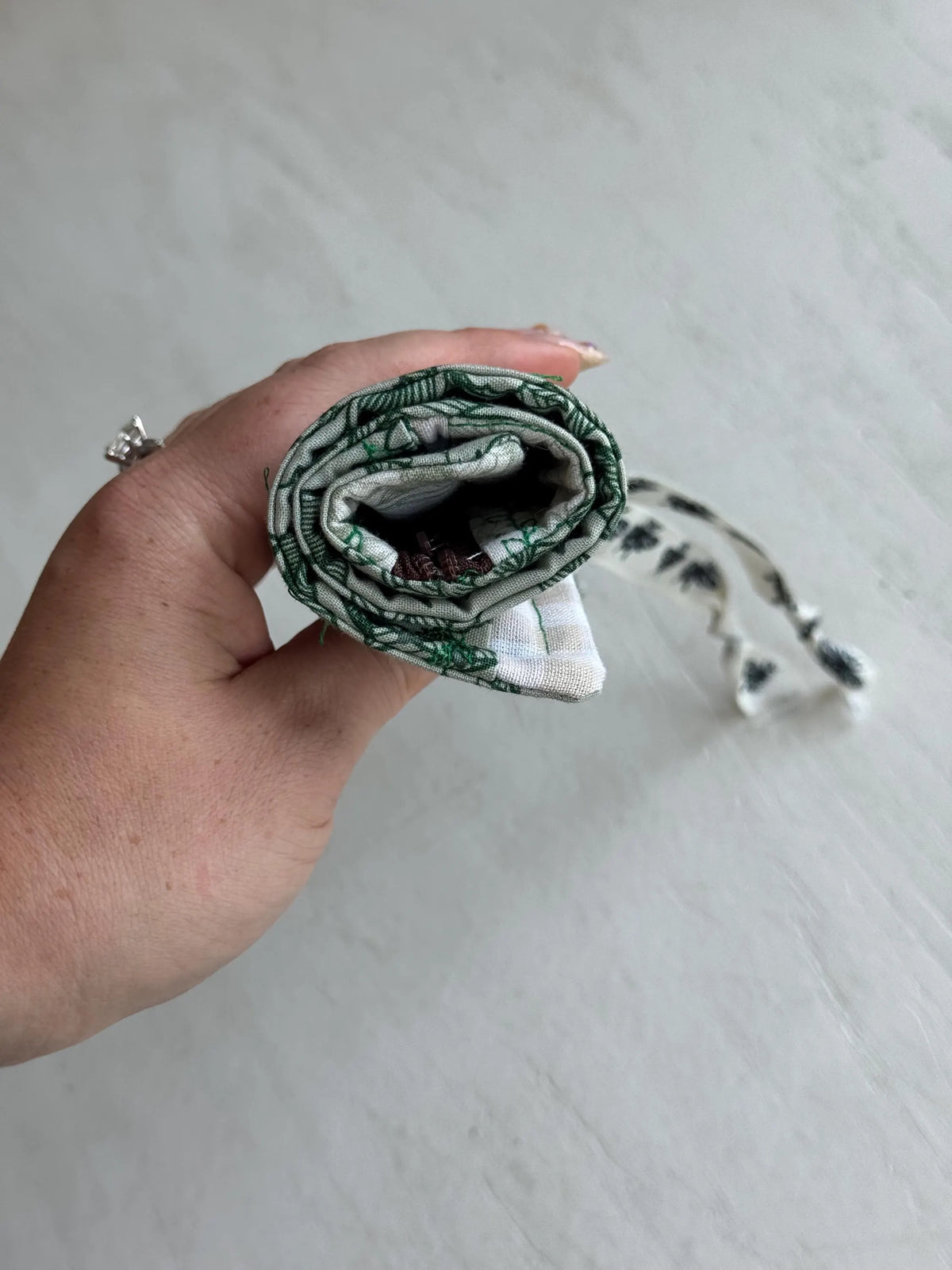 Green Garden Bees Crochet Roll