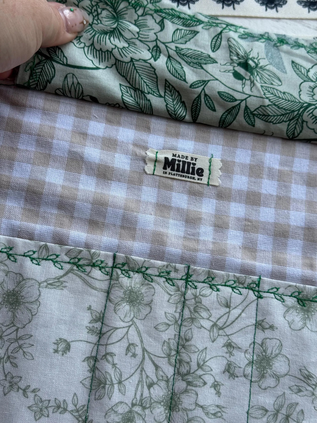 Green Garden Bees Crochet Roll